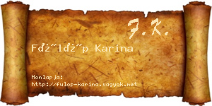 Fülöp Karina névjegykártya