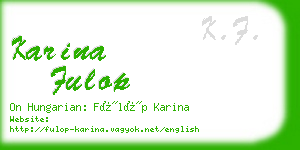 karina fulop business card